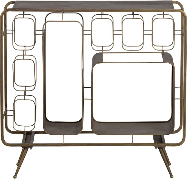 BEPUREHOME Collection vinställ, plats för 8 vinflaskor - antik mässing järn (H:80,5)