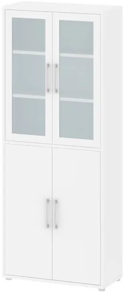 TVILUM Prima vitrinskåp - vitt trä med 2 glasdörrar